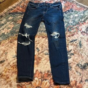 American Eagle Outfitters Dark Blue Distressed Jeans